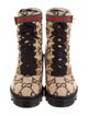 Gucci Web Accent Wool Combat Boots