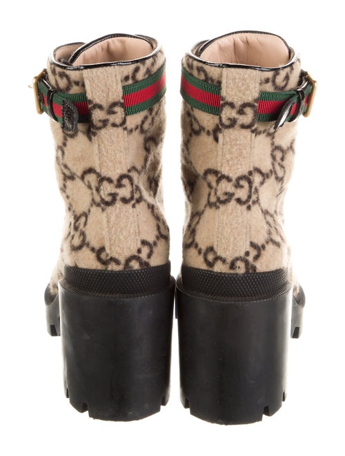Gucci Web Accent Wool Combat Boots