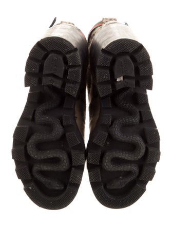 Gucci Web Accent Wool Combat Boots