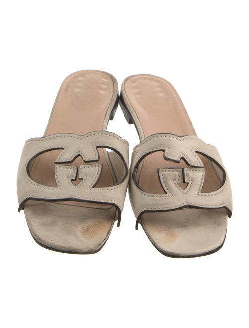 Gucci Interlocking G Logo Leather Slides