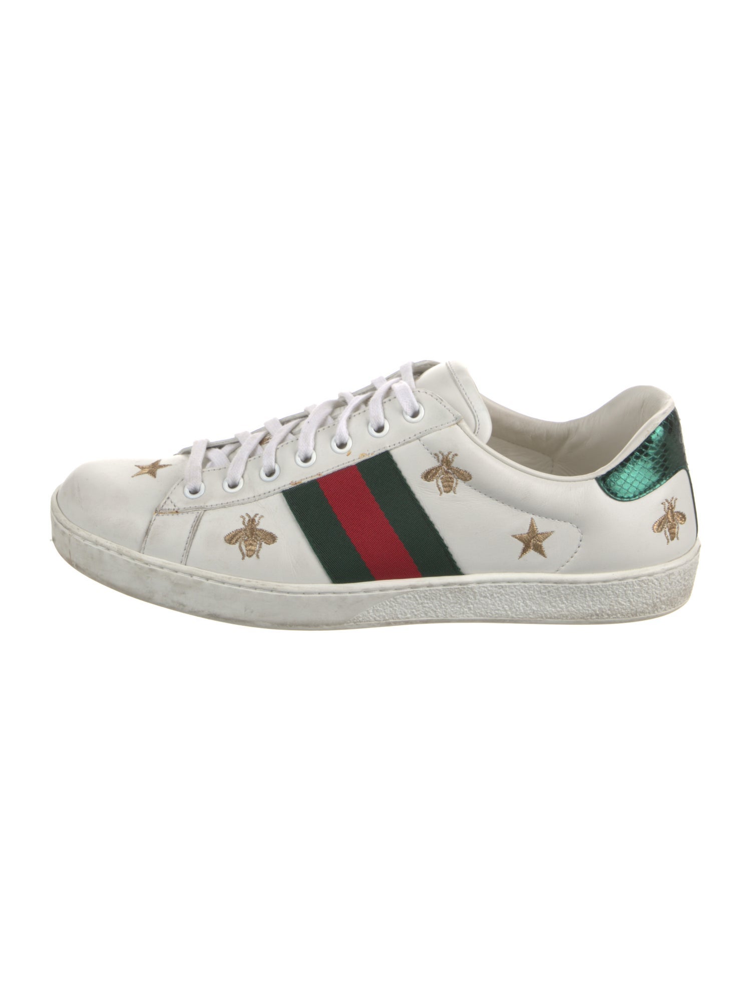 Gucci Web Accent Leather Sneakers