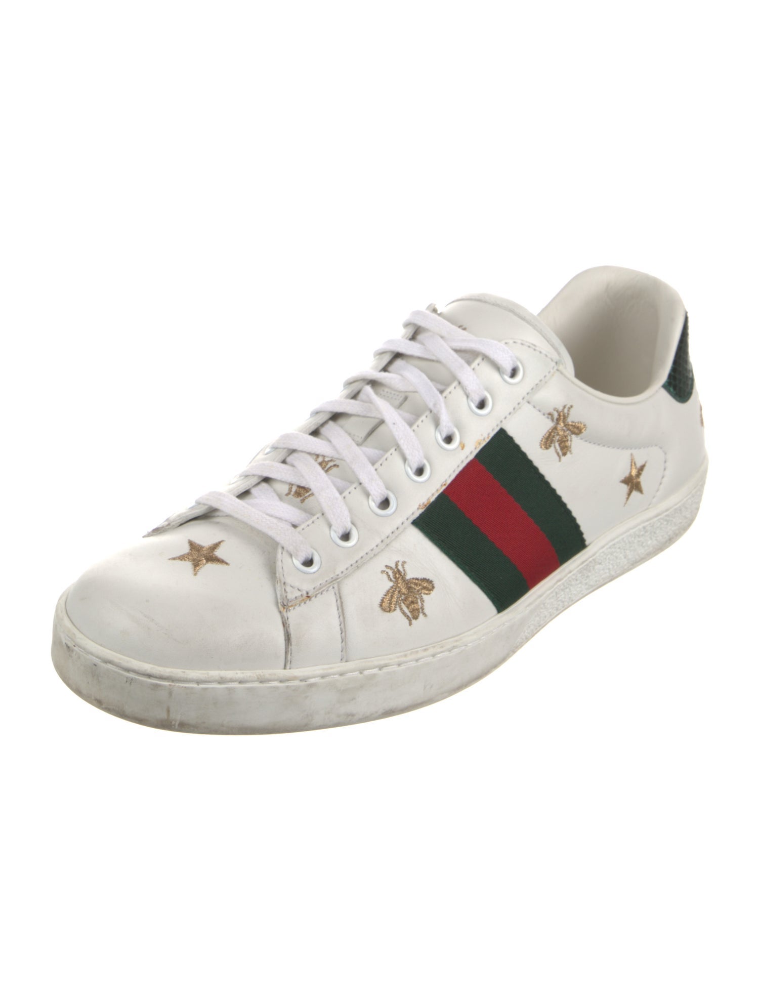 Gucci Web Accent Leather Sneakers