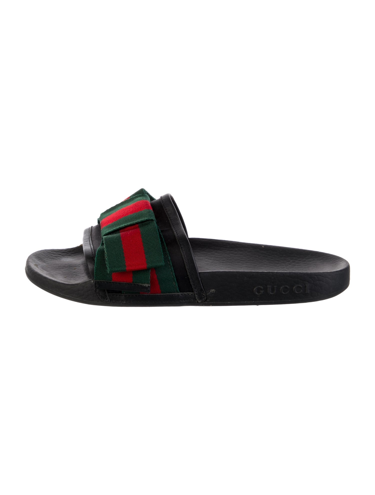 Gucci Web Accent Colorblock Pattern Slides
