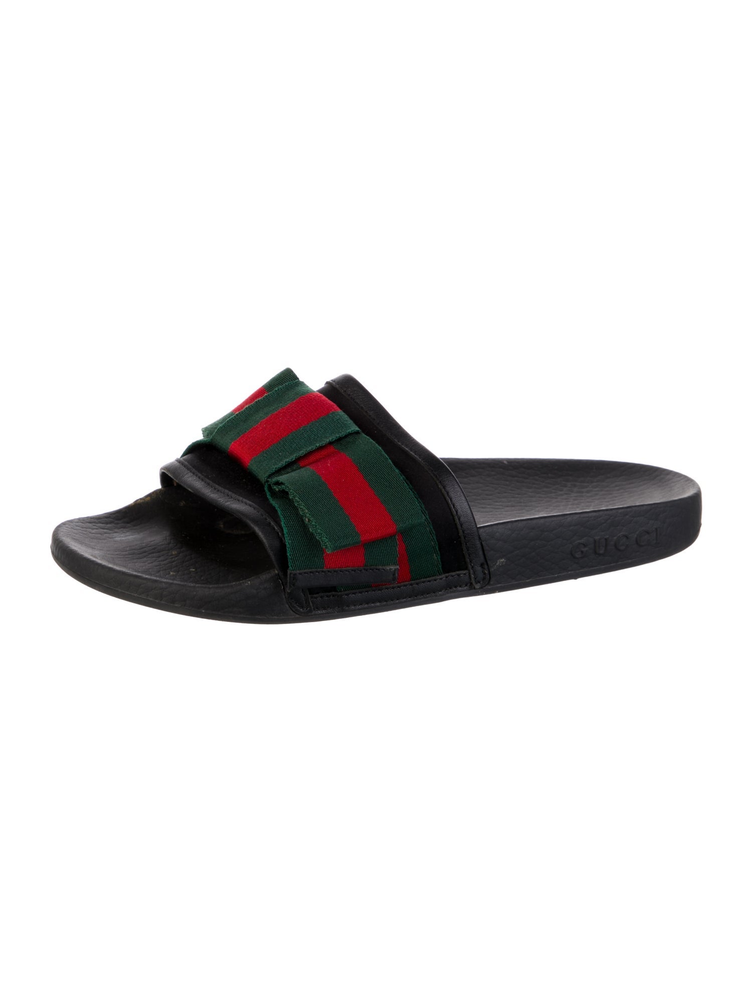 Gucci Web Accent Colorblock Pattern Slides