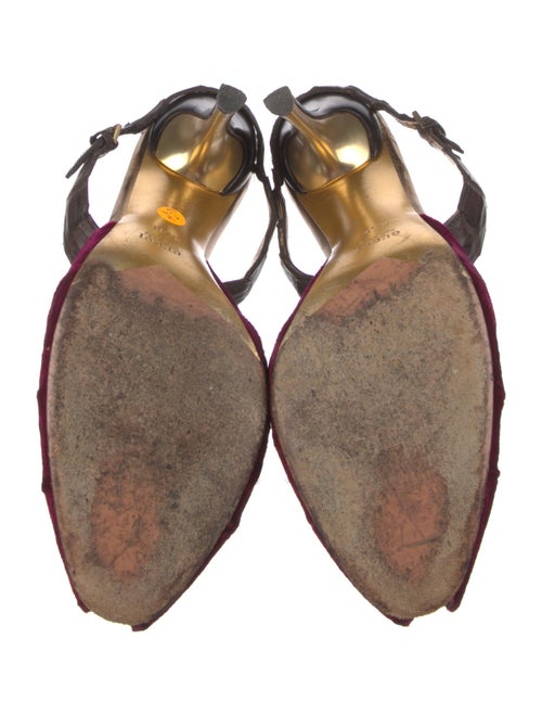 Gucci Velvet Colorblock Pattern Mules