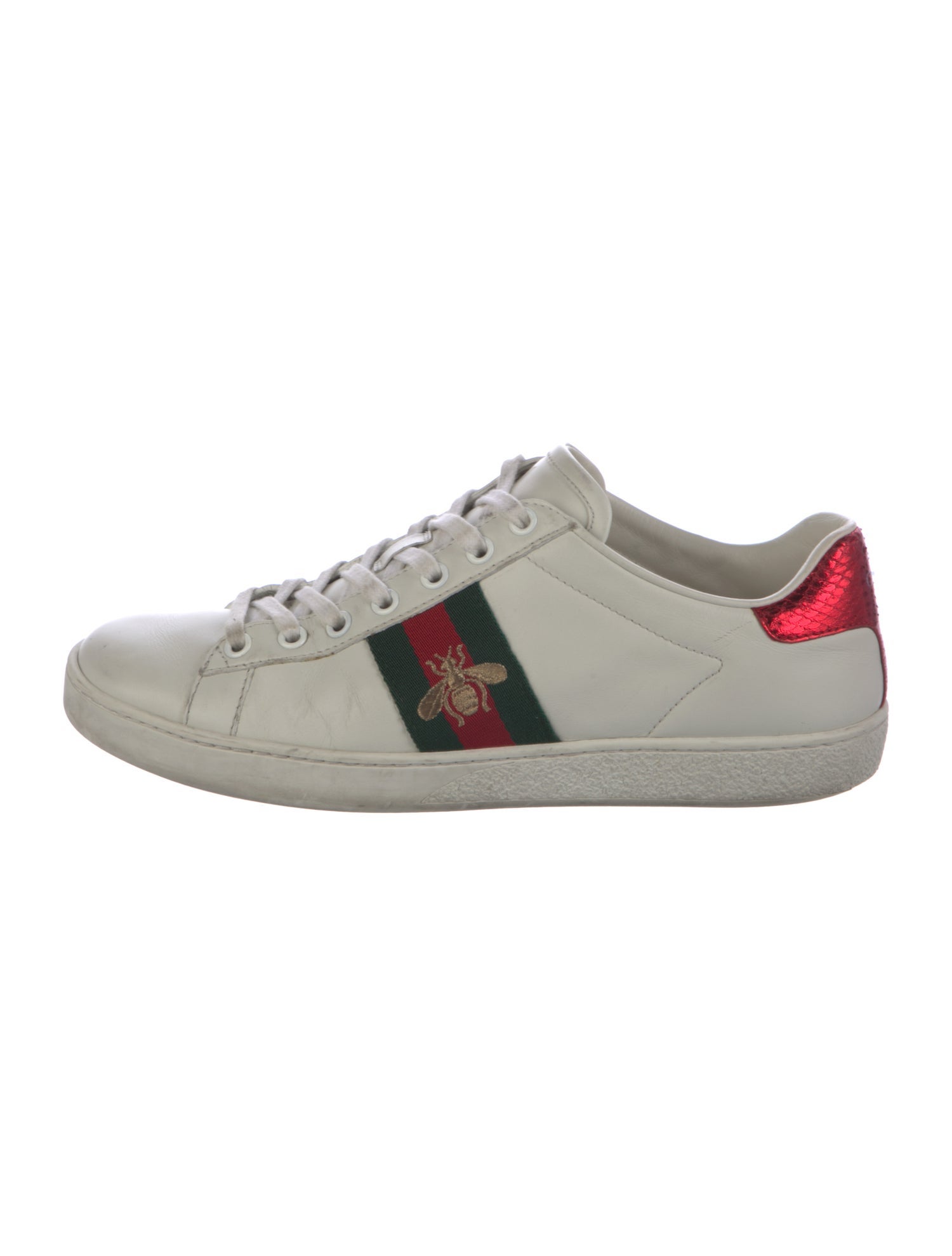 Gucci Web Accent Leather Sneakers