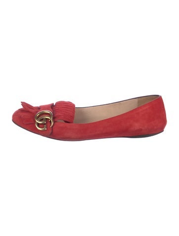 Gucci Flats Double G Logo Suede Loafers IT 39.5 | 9.5