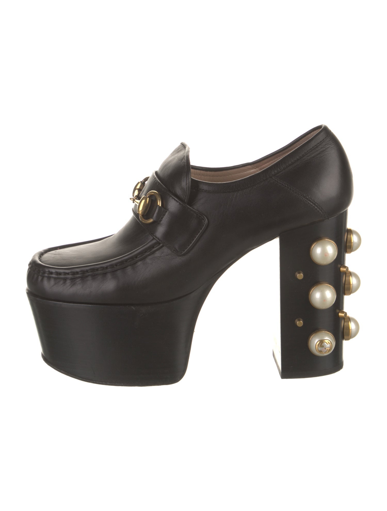 Gucci Horsebit Accent Leather Pumps