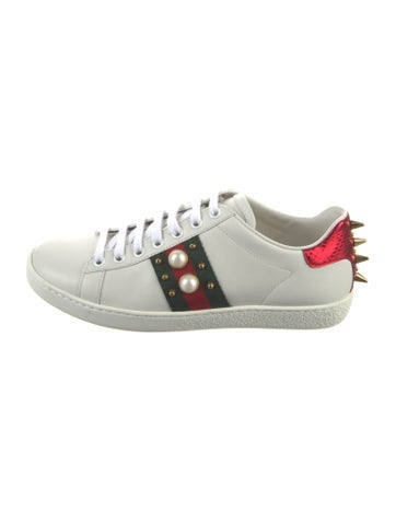 Gucci Sneakers Faux Pearl Accents Leather IT 36 | 6