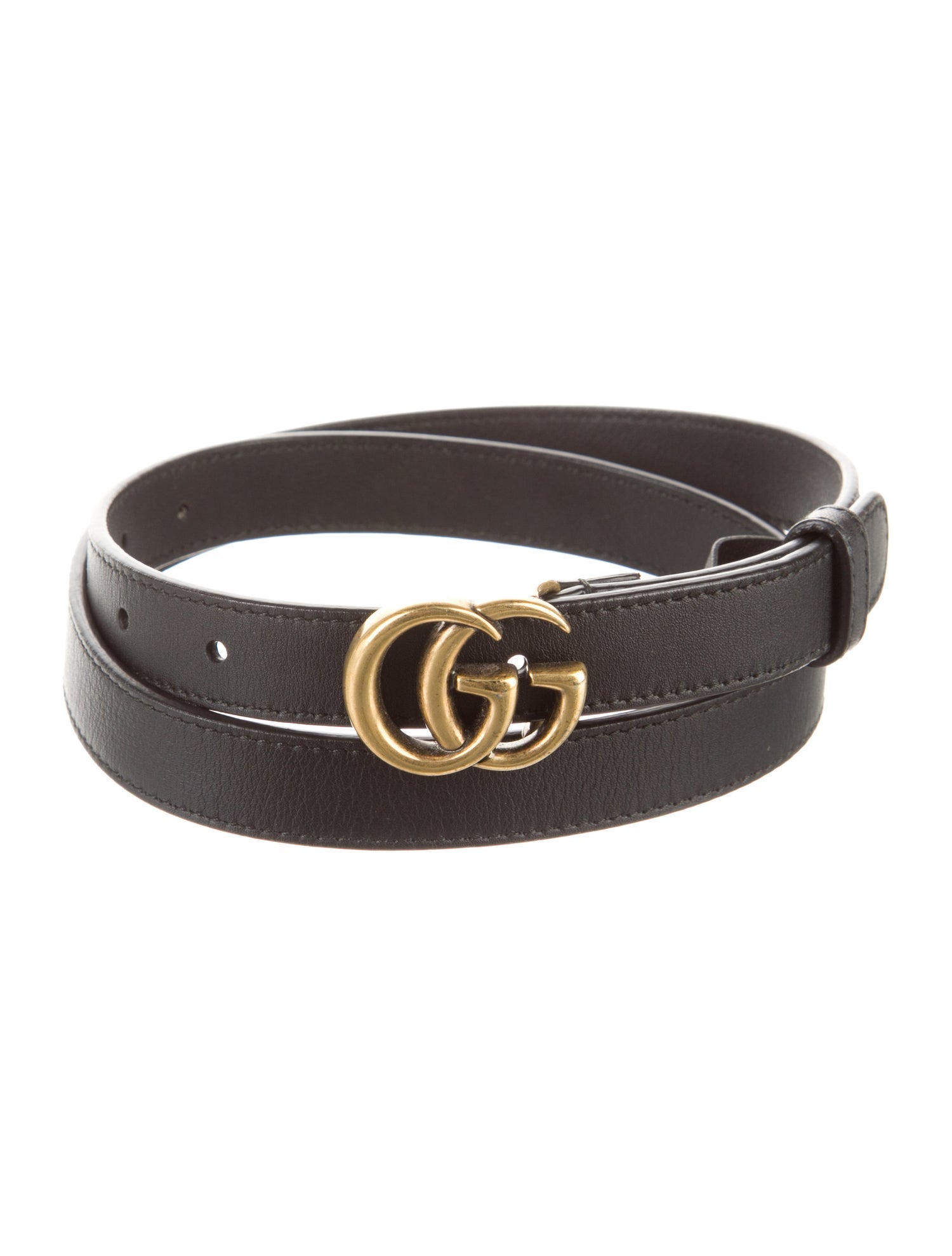 Gucci Double G Logo Skinny Belt