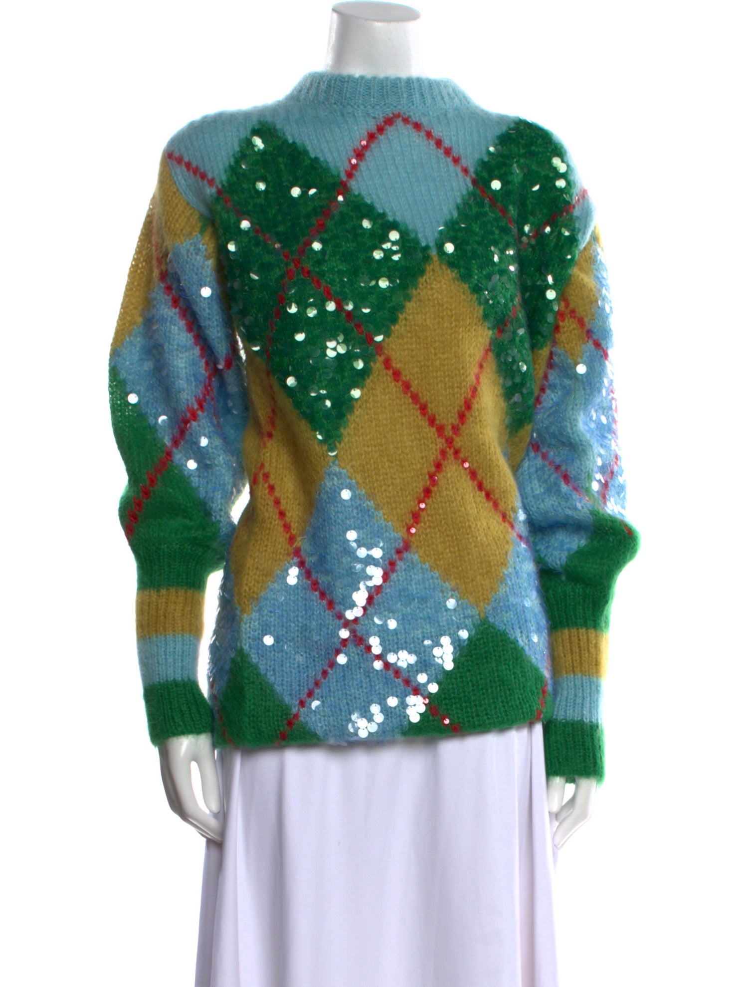 Gucci Mohair Plaid Print Sweater w/ Tags