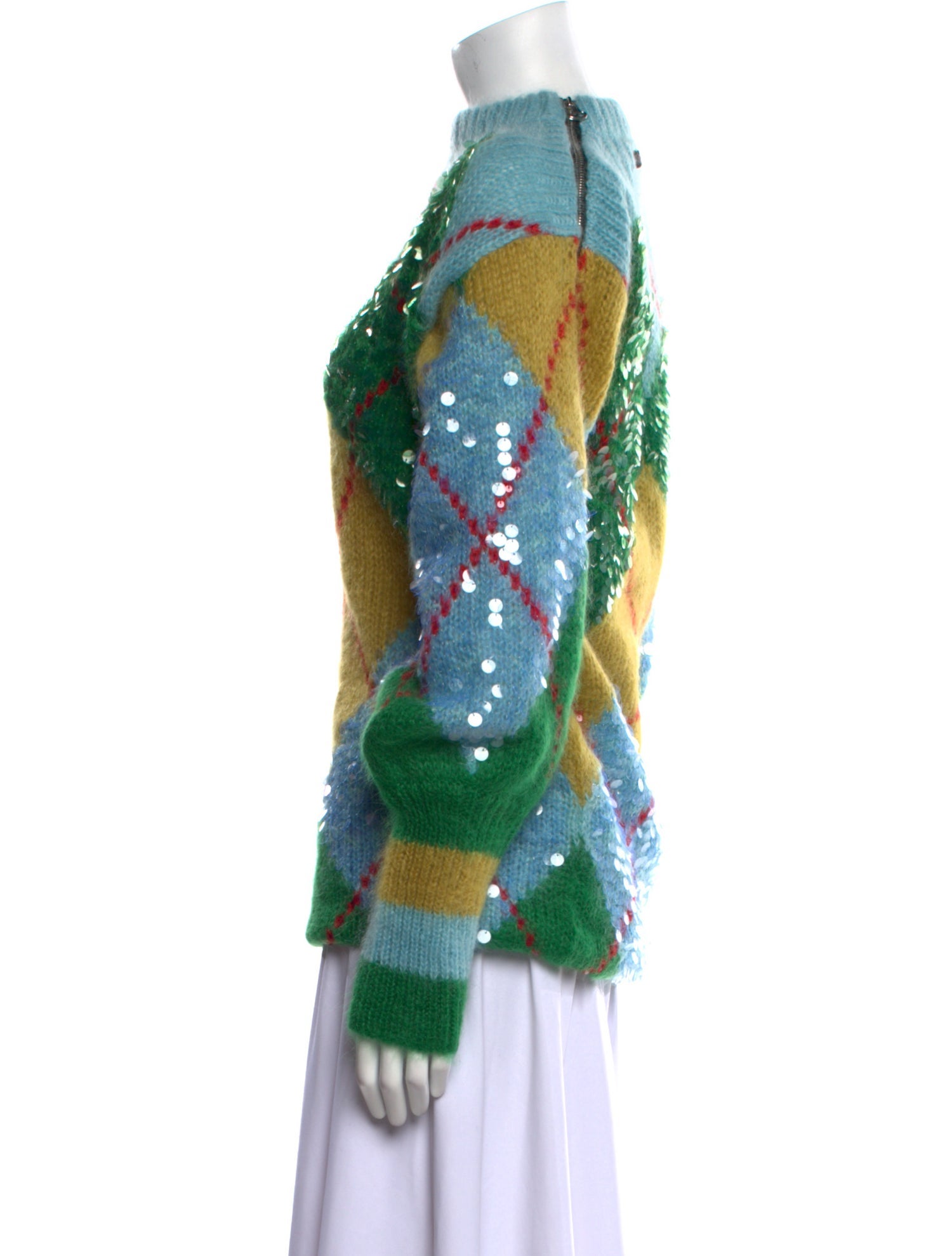 Gucci Mohair Plaid Print Sweater w/ Tags