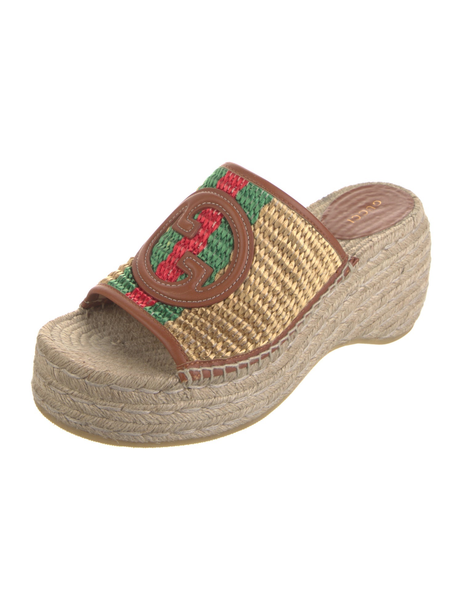Gucci Web Accent Raffia Espadrilles
