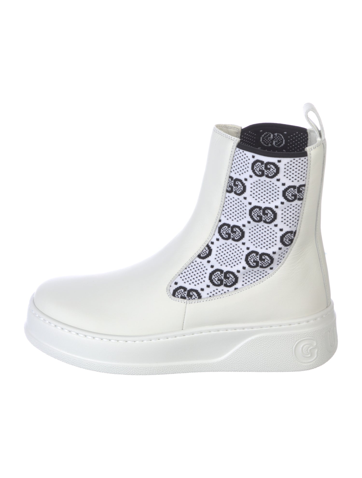 Gucci GG Logo Leather Sock Boots