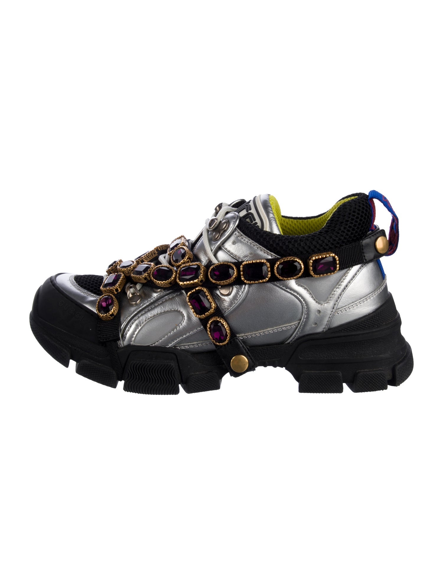 Gucci Leather Colorblock Pattern Chunky Sneakers