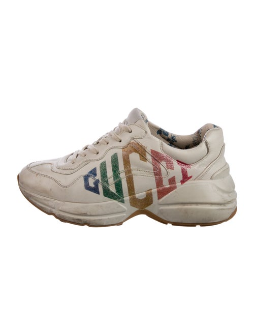 Gucci Leather Graphic Print Chunky Sneakers