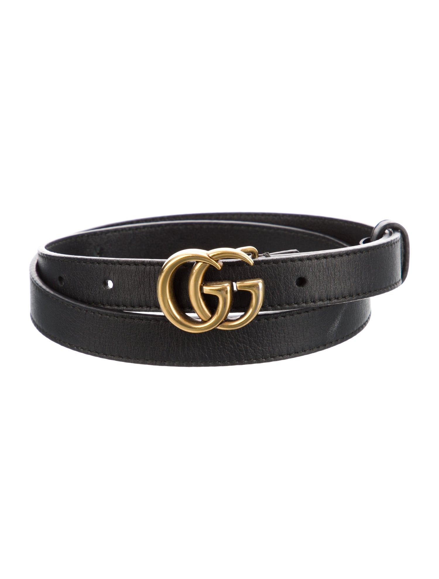 Gucci Double G Logo Skinny Belt