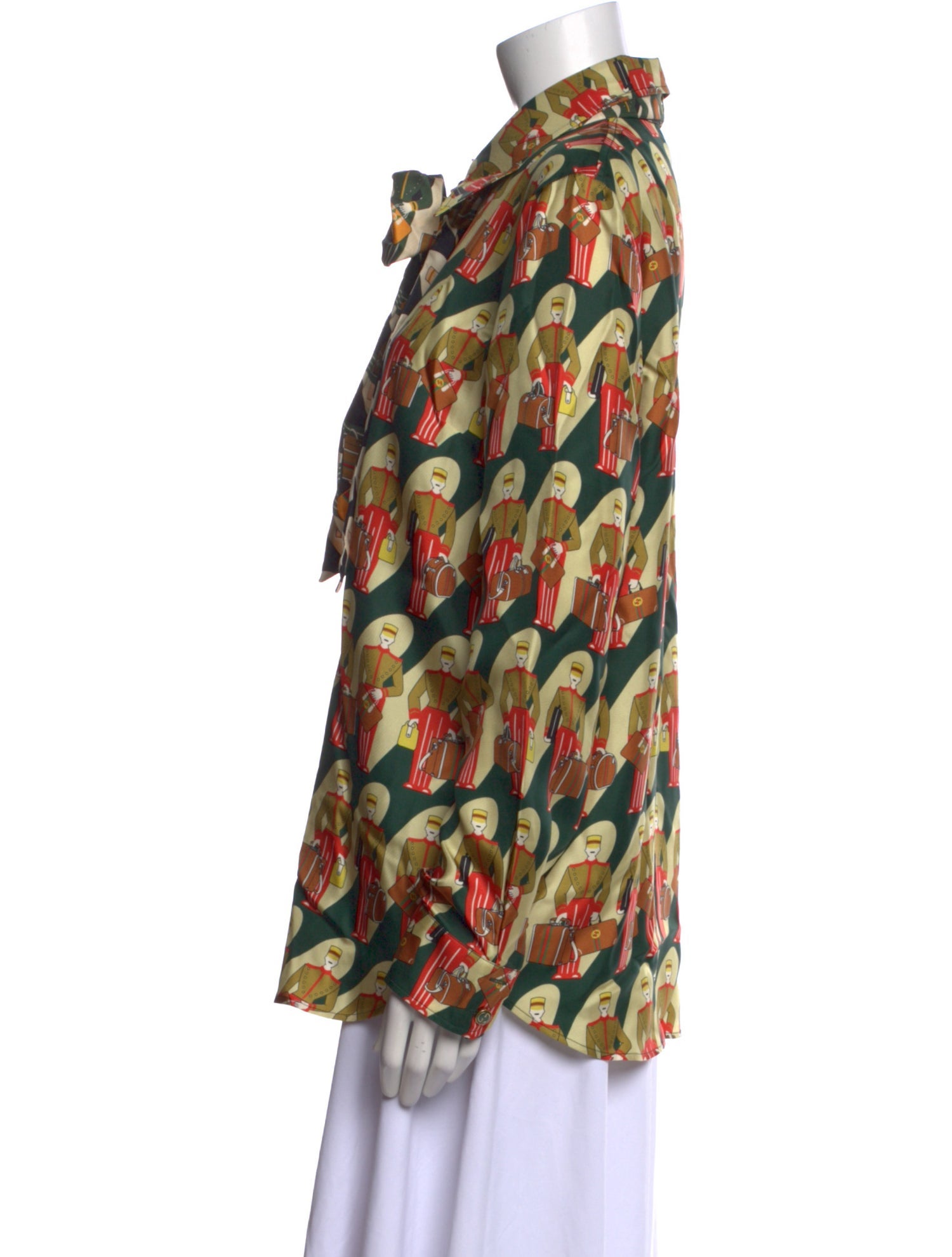 Gucci Silk Printed Button-Up Top