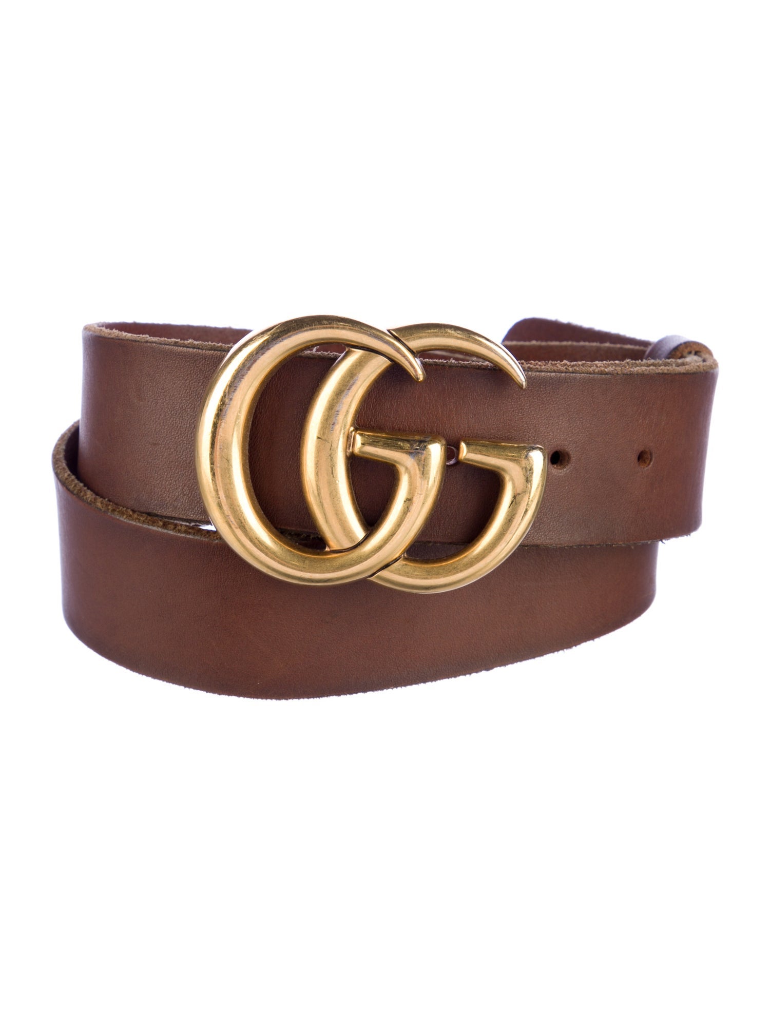 Gucci Double G Logo Leather Belt