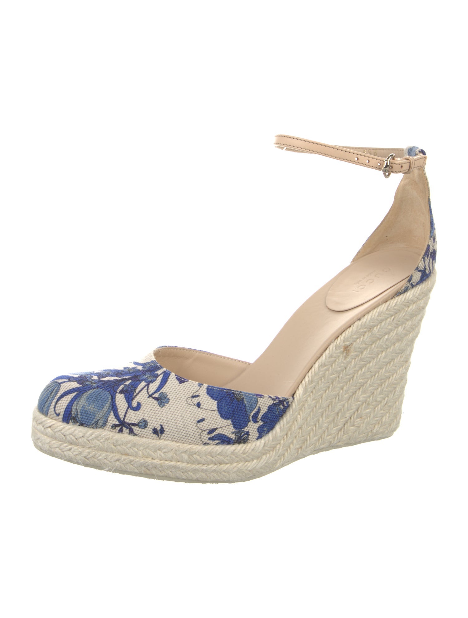 Gucci Flora Print Canvas D'Orsay Pumps