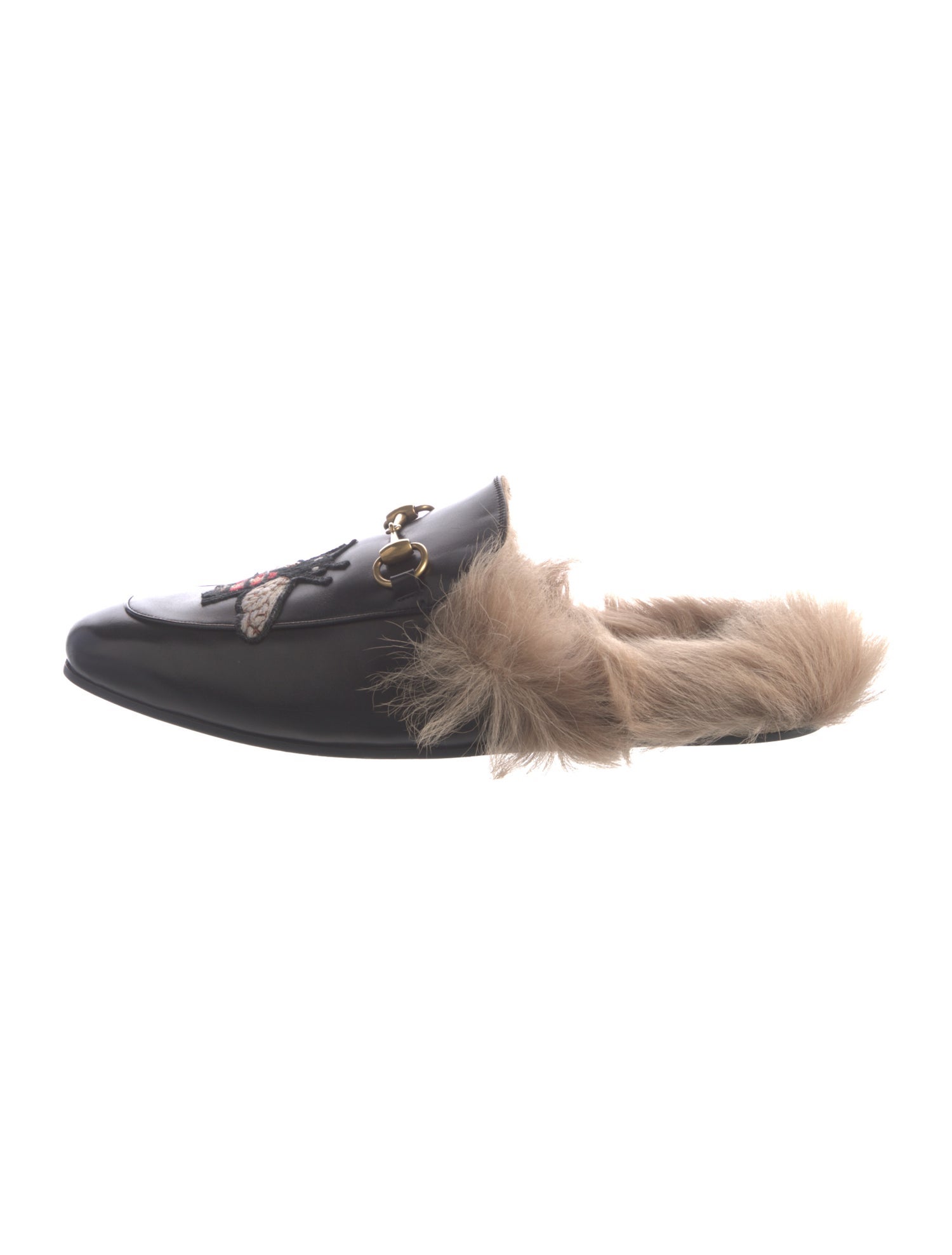 Gucci Horsebit Accent Leather Slippers