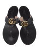 Gucci Double G Logo Leather Slides