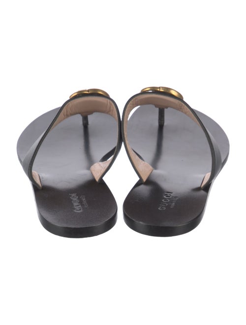 Gucci Double G Logo Leather Slides