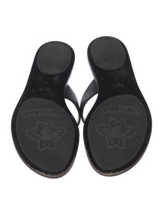 Gucci Double G Logo Leather Slides