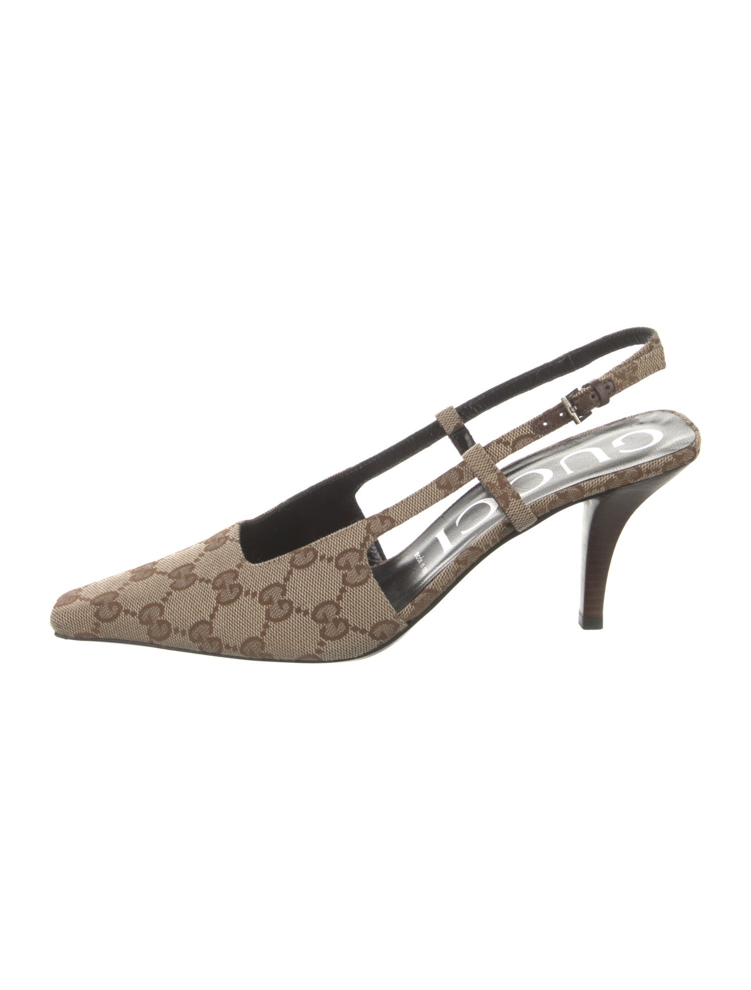 Gucci GG Canvas Canvas Slingback Pumps