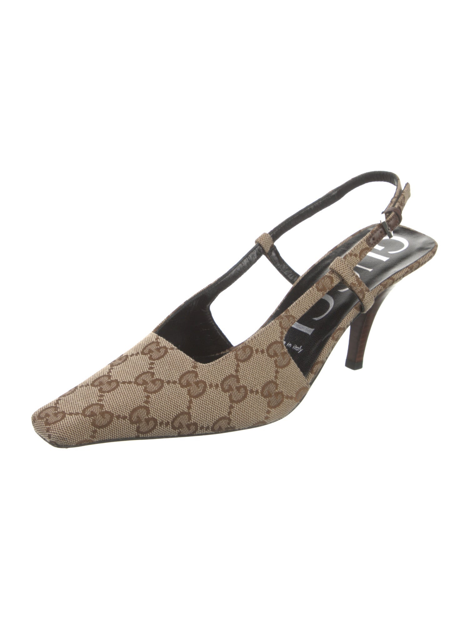 Gucci GG Canvas Canvas Slingback Pumps