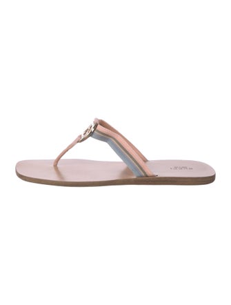 Gucci Web Accent Canvas T-Strap Sandals