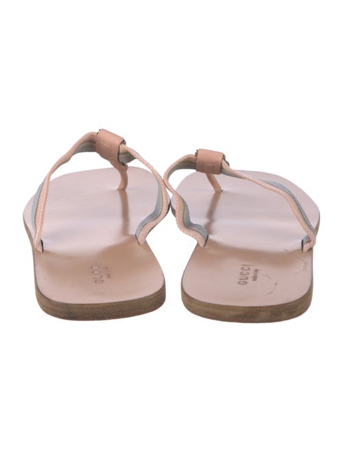 Gucci Web Accent Canvas T-Strap Sandals