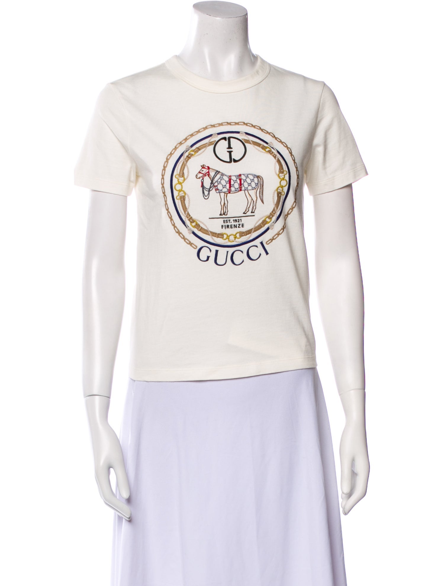 Gucci Graphic Print Crew Neck T-Shirt