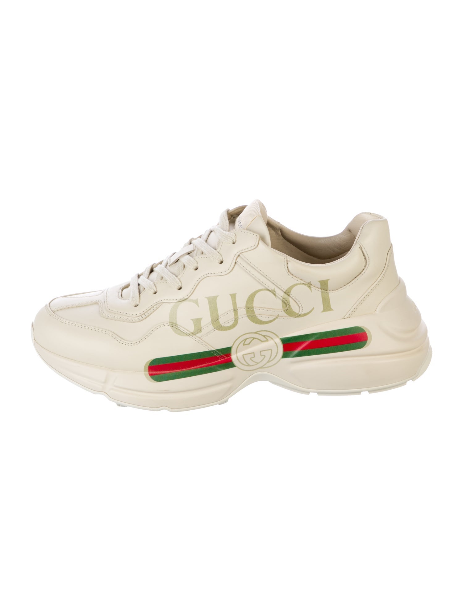 Gucci Web Accent Leather Sneakers