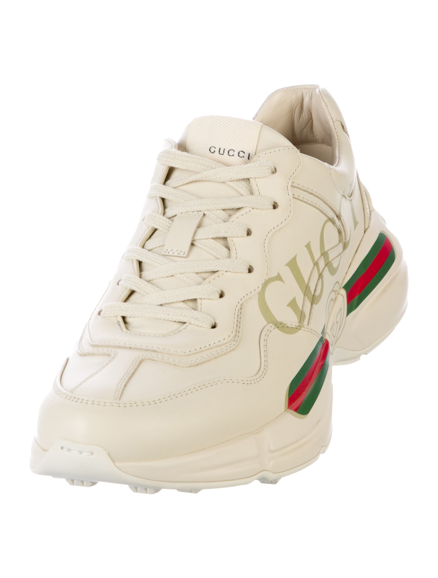 Gucci Web Accent Leather Sneakers