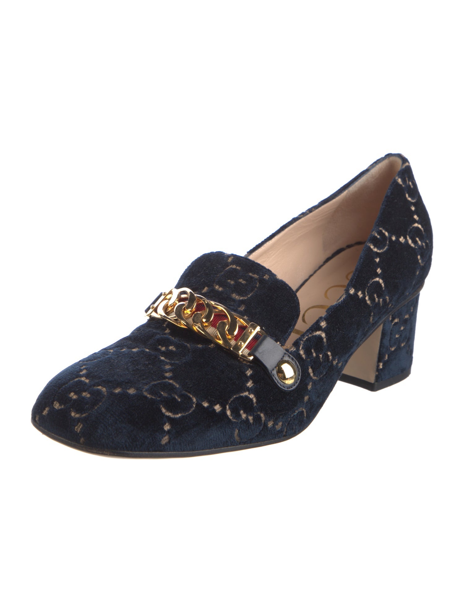 Gucci GG Logo Velvet Pumps