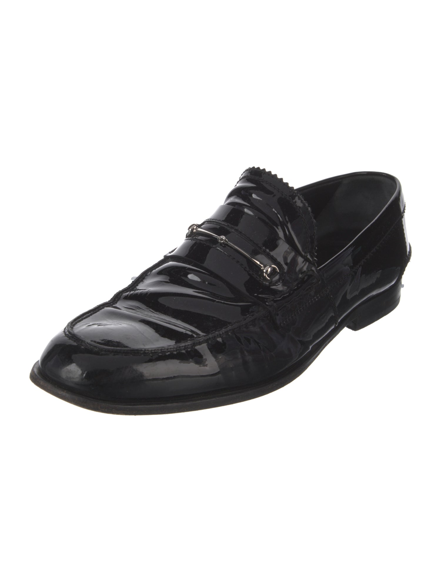 Gucci Horsebit Accent Patent Leather Loafers