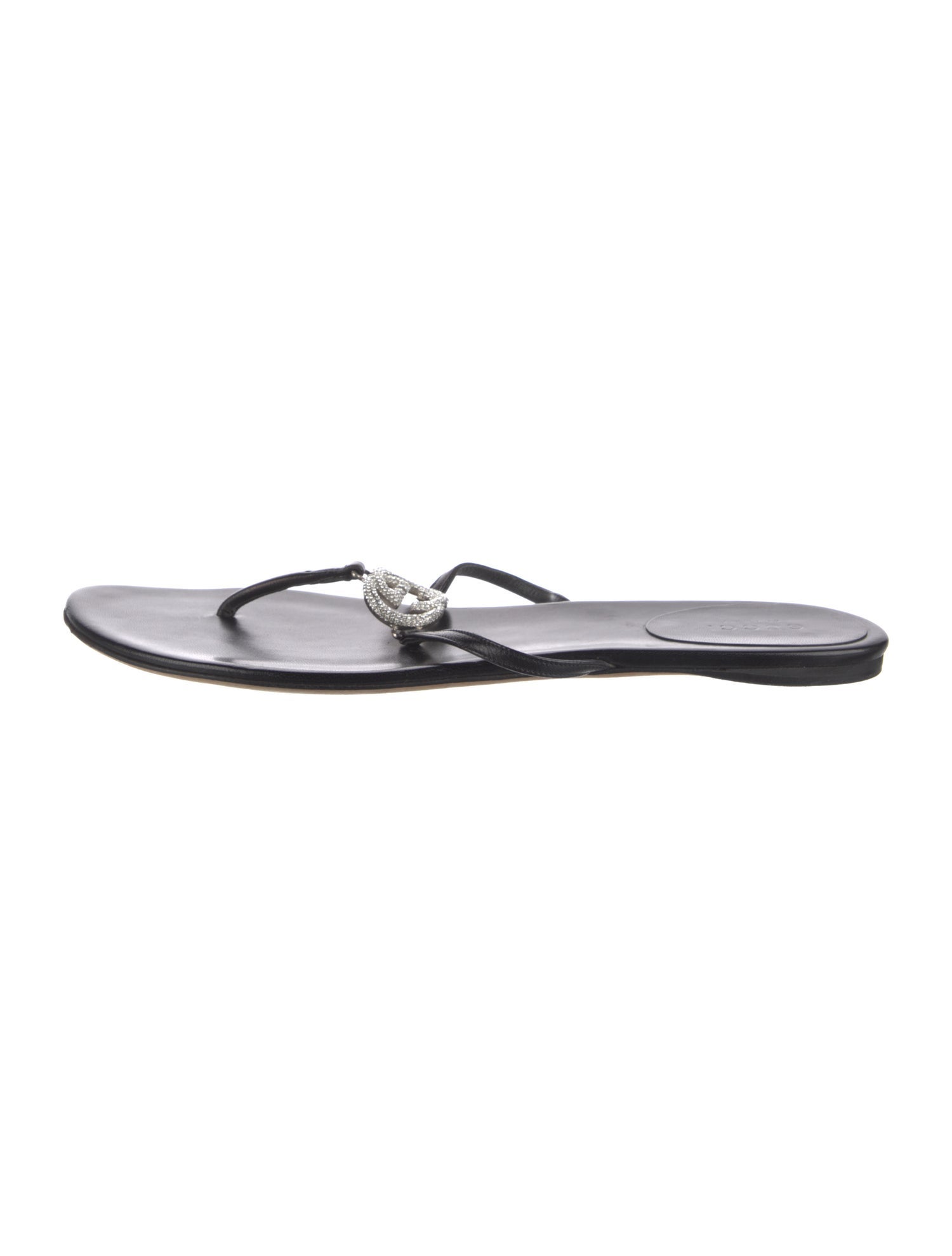 Gucci Interlocking G Logo Leather Flip Flops