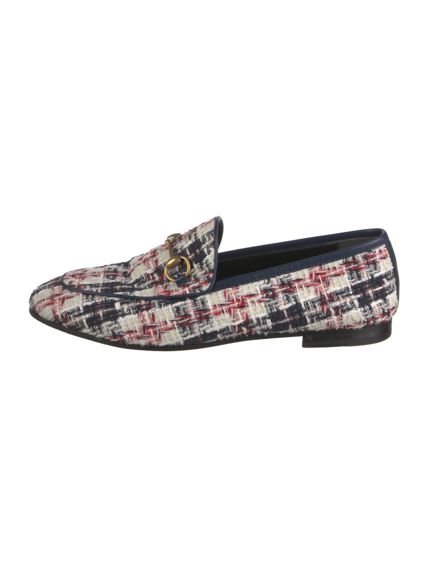 Gucci Horsebit Accent Tweed Loafers