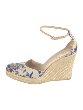 Gucci Flora Print Canvas D'Orsay Pumps