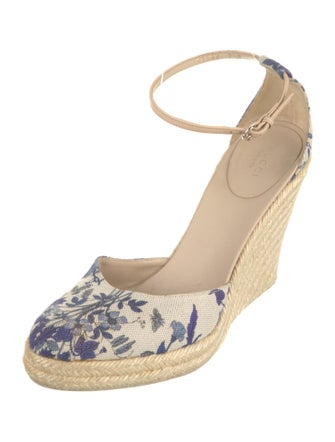 Gucci Flora Print Canvas D'Orsay Pumps