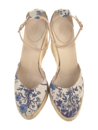 Gucci Flora Print Canvas D'Orsay Pumps