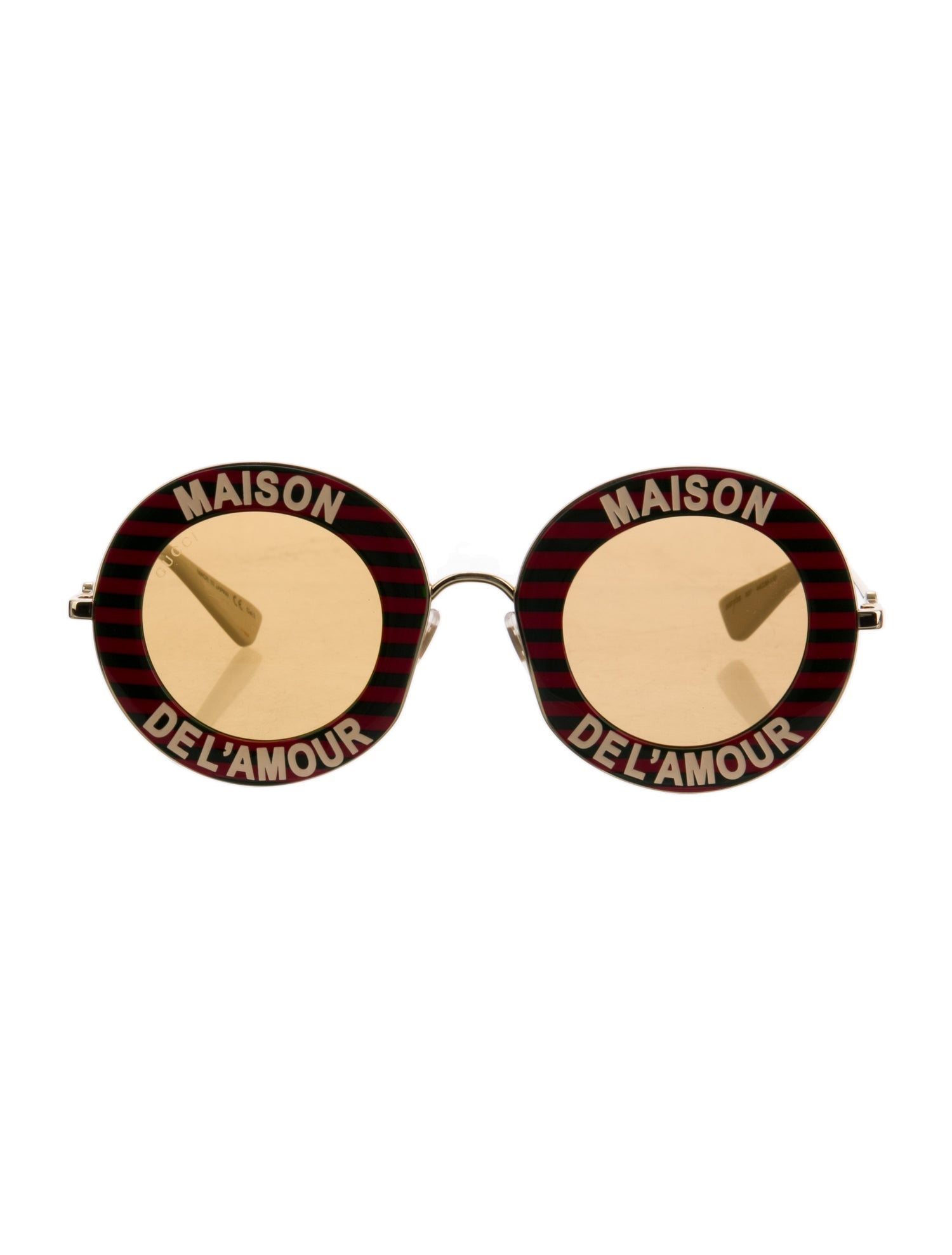 Gucci Web Accent Round Sunglasses