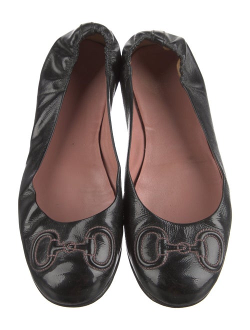 Gucci Horsebit Accent Patent Leather Ballet Flats