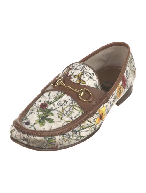 Gucci Flora Print Canvas Loafers