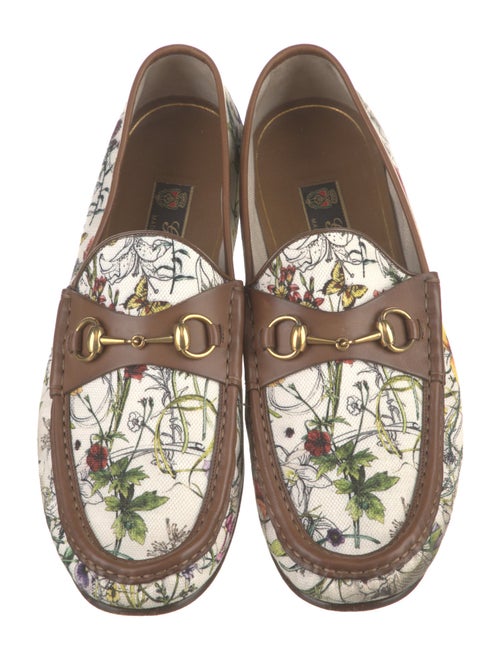Gucci Flora Print Canvas Loafers