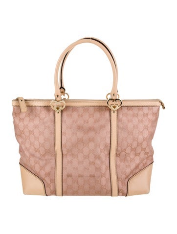 Gucci Totes GG Canvas Lovely Heart Medium