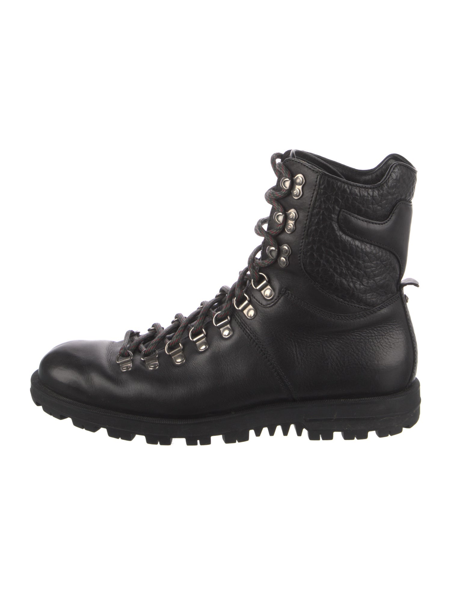 Gucci Interlocking G Logo Leather Hiking Boots