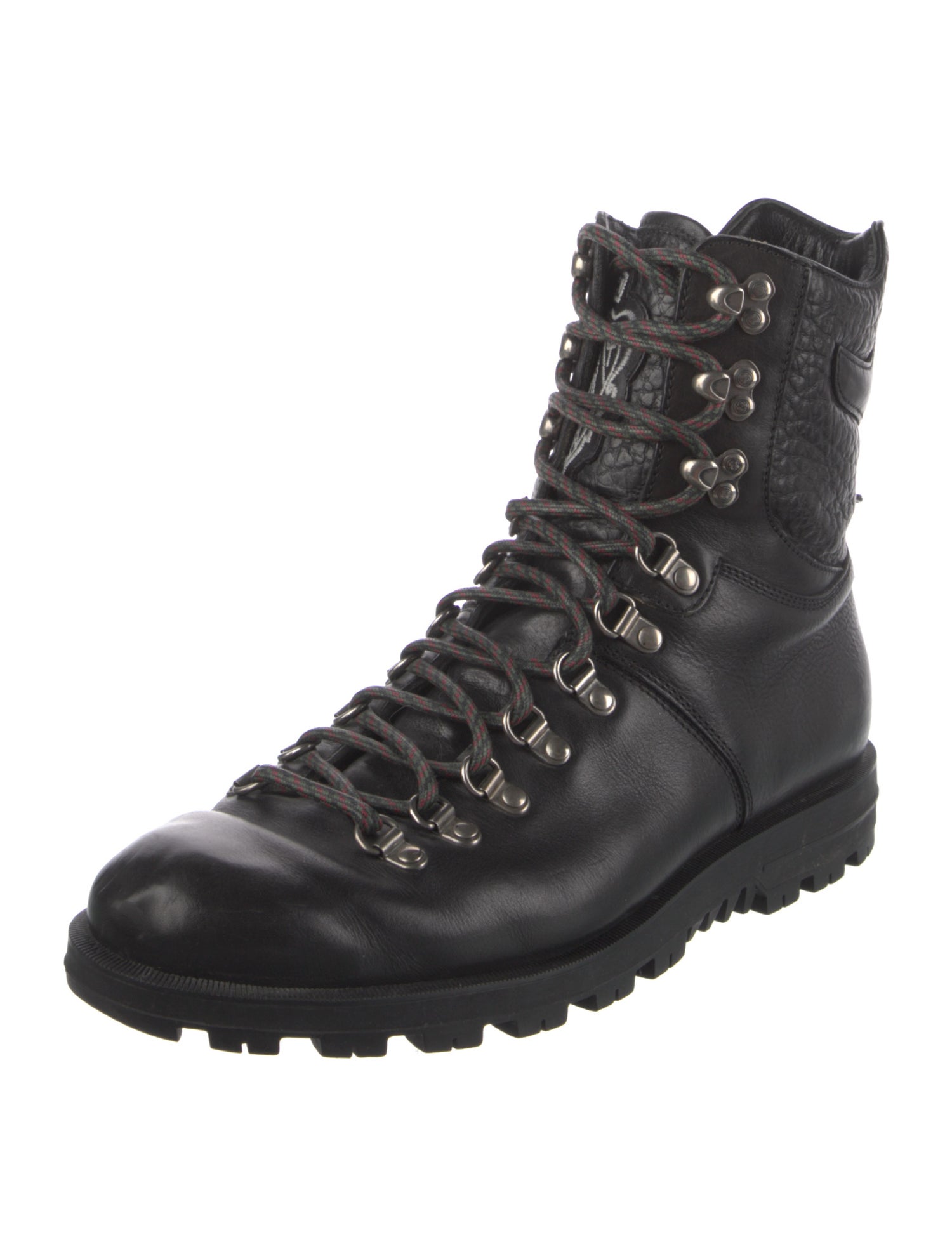 Gucci Interlocking G Logo Leather Hiking Boots