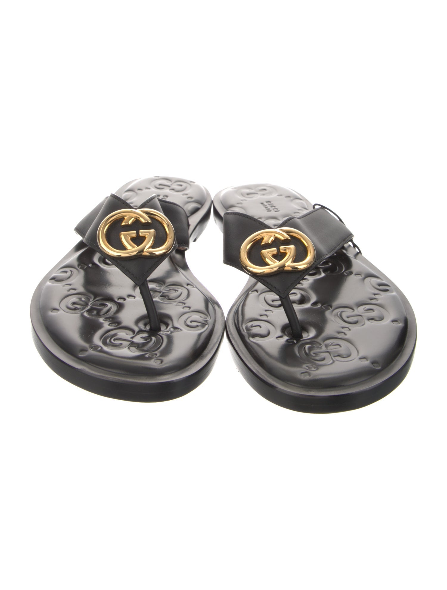 Gucci Interlocking G Logo Leather Slides